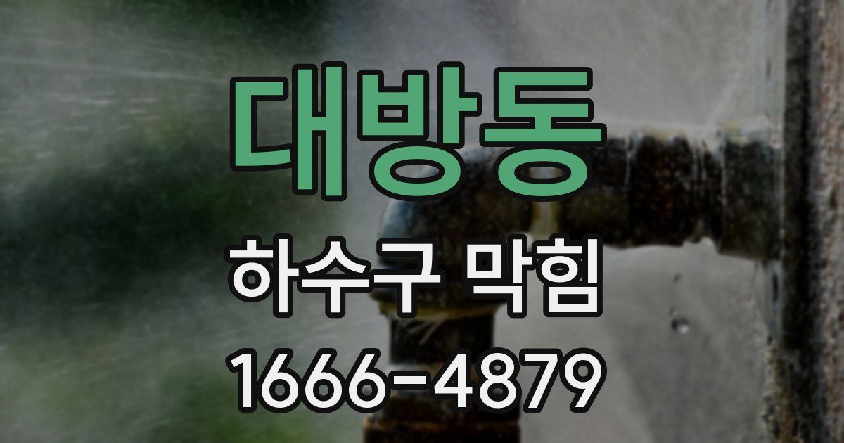 대방동 하수구 막힘
