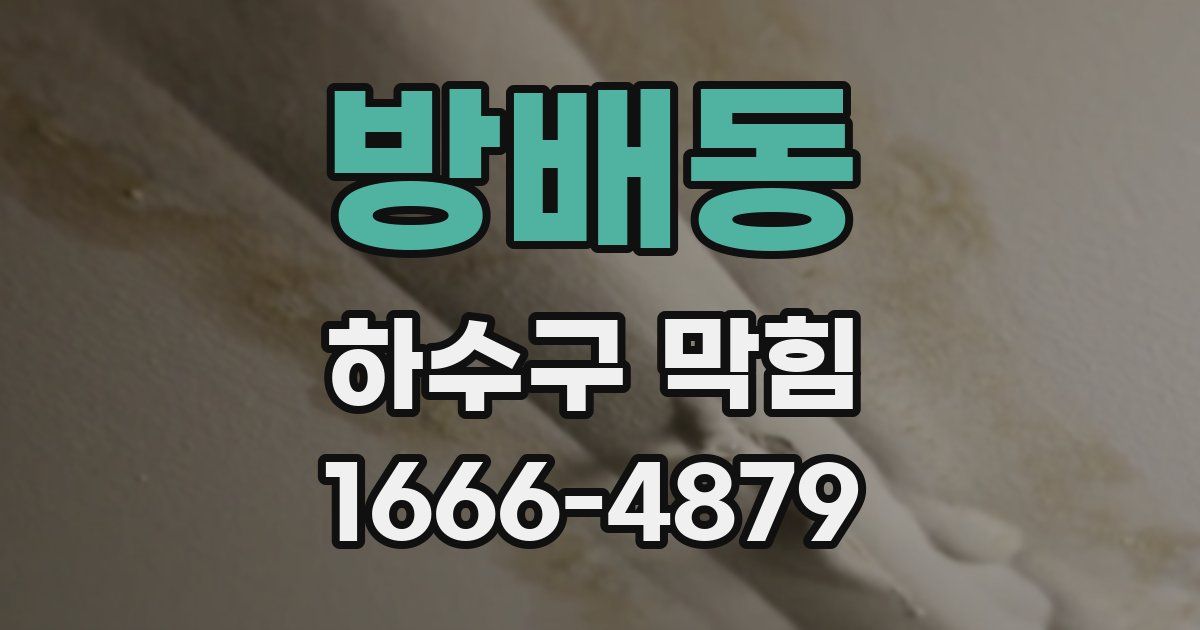 방배동 하수구 막힘