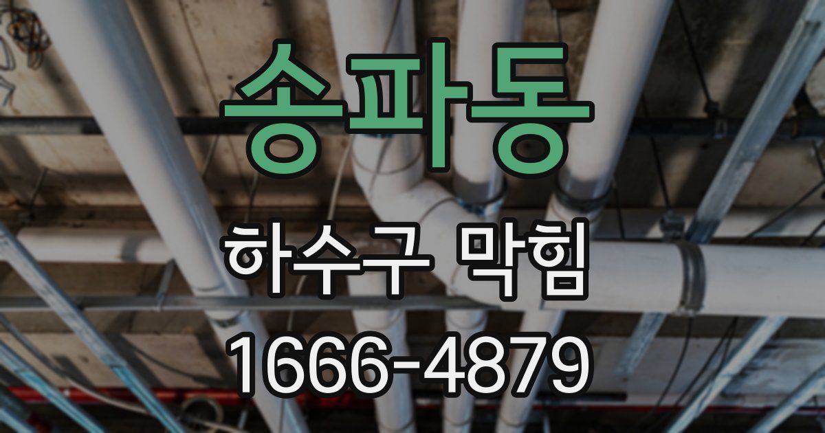 송파동 하수구 막힘