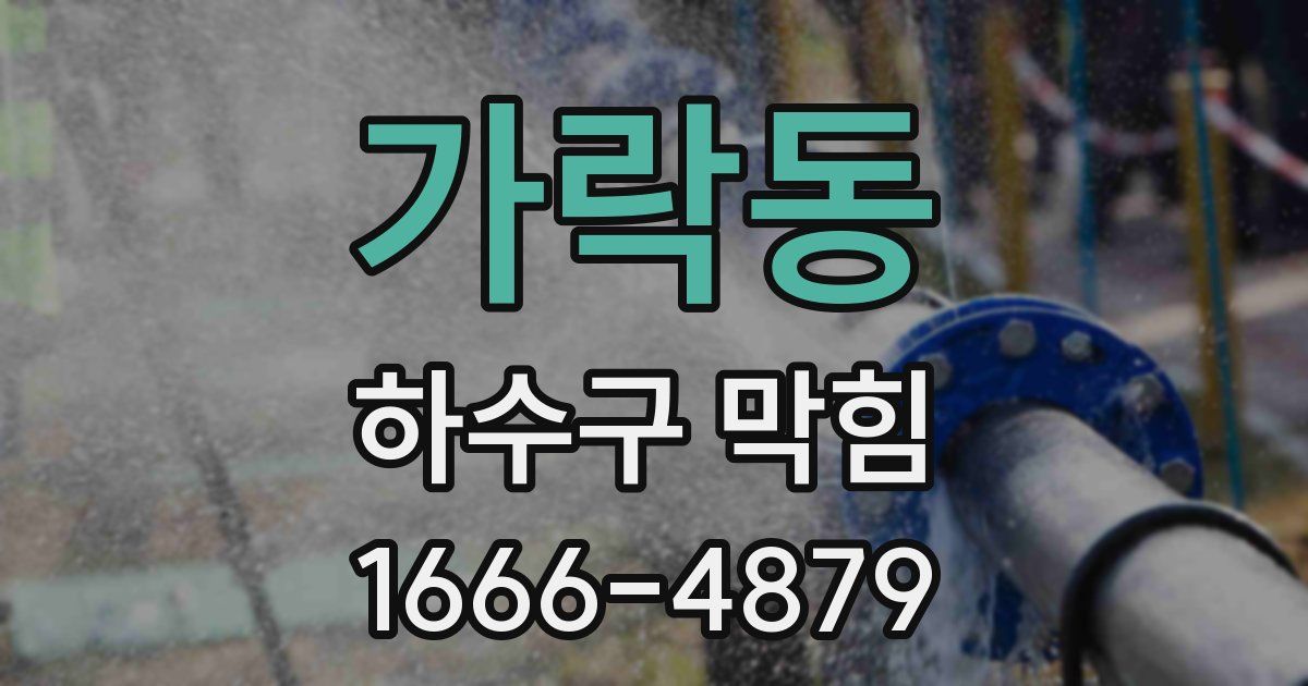 가락동 하수구 막힘