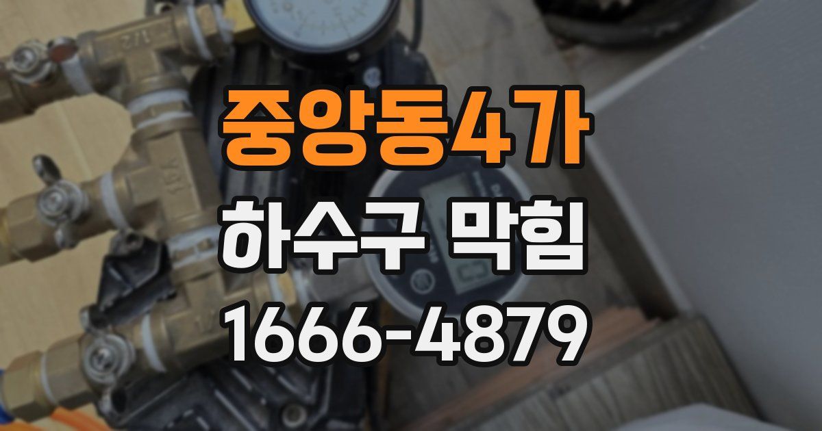 중앙동4가 하수구 막힘