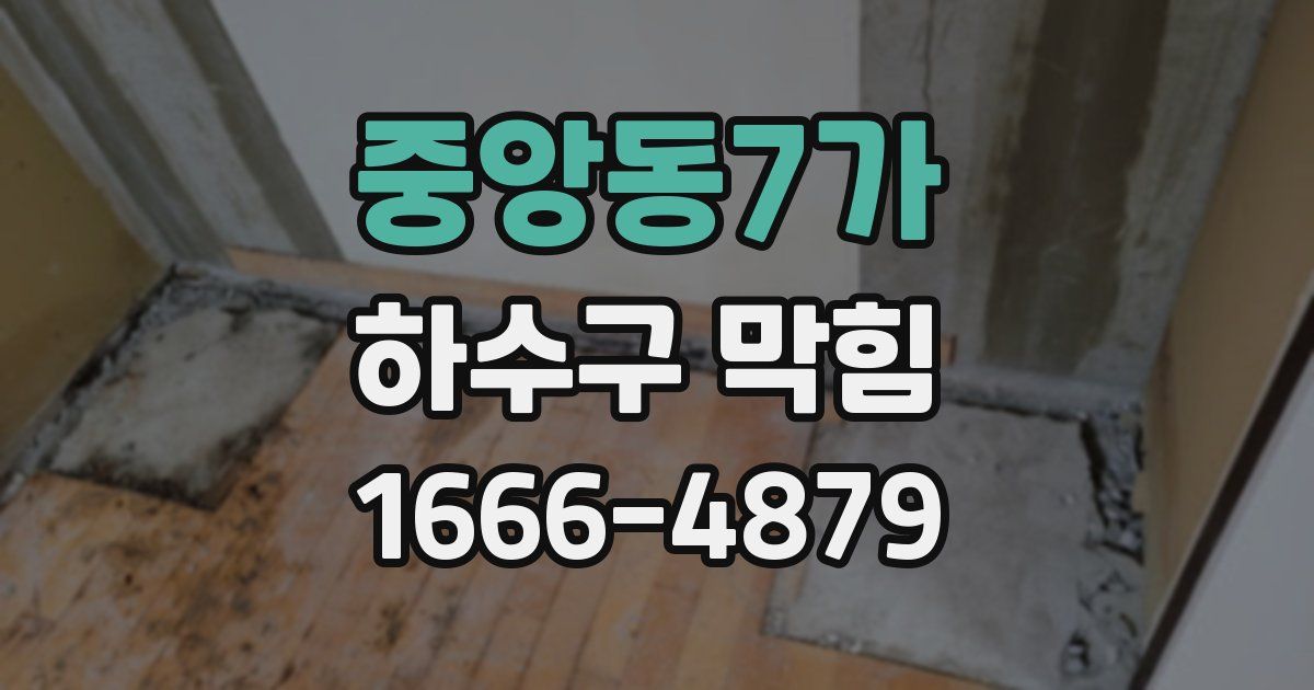 중앙동7가 하수구 막힘