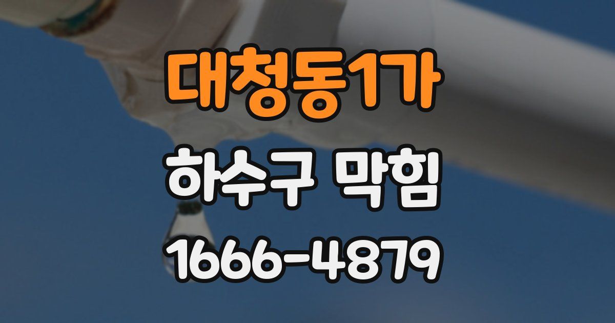 대청동1가 하수구 막힘