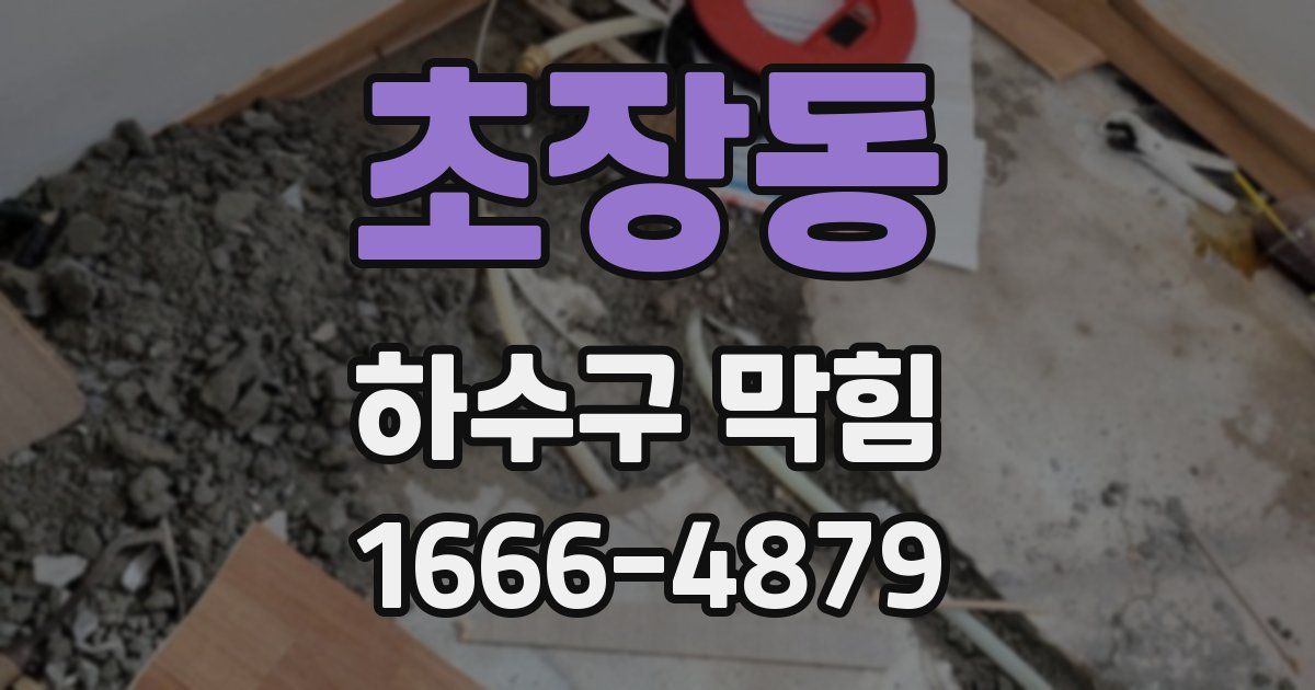 초장동 하수구 막힘