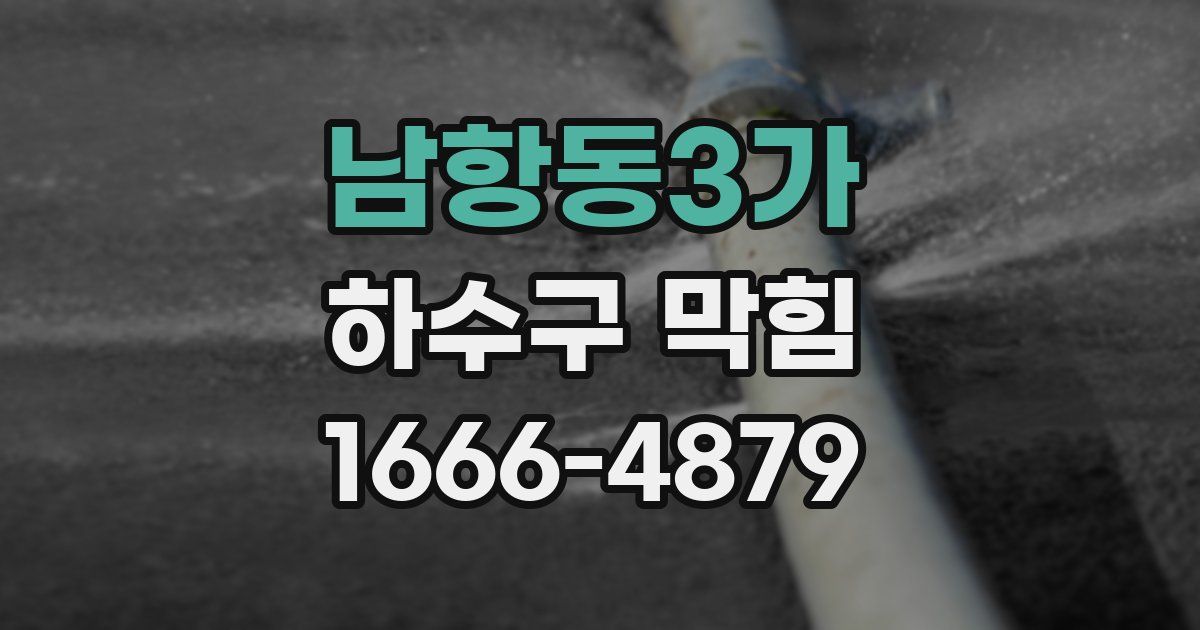 남항동3가 하수구 막힘