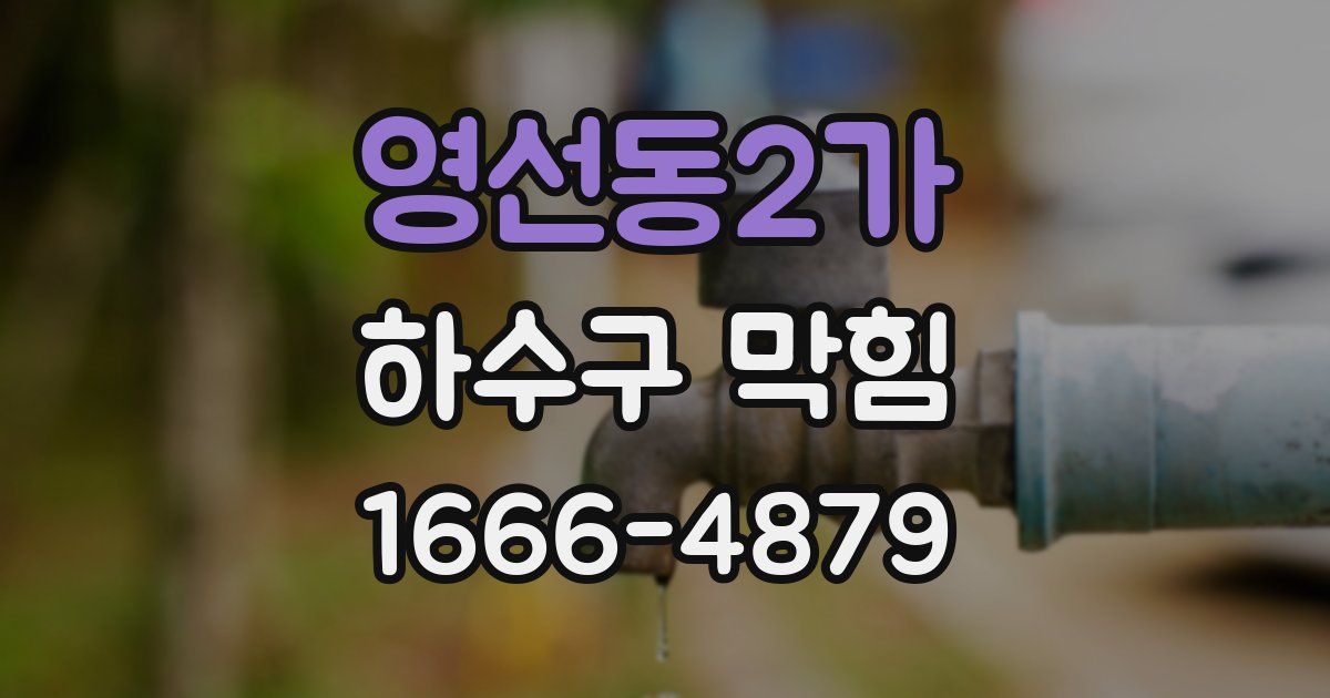 영선동2가 하수구 막힘