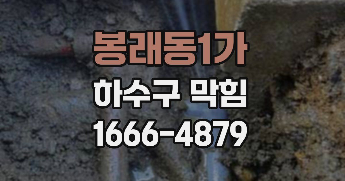 봉래동1가 하수구 막힘