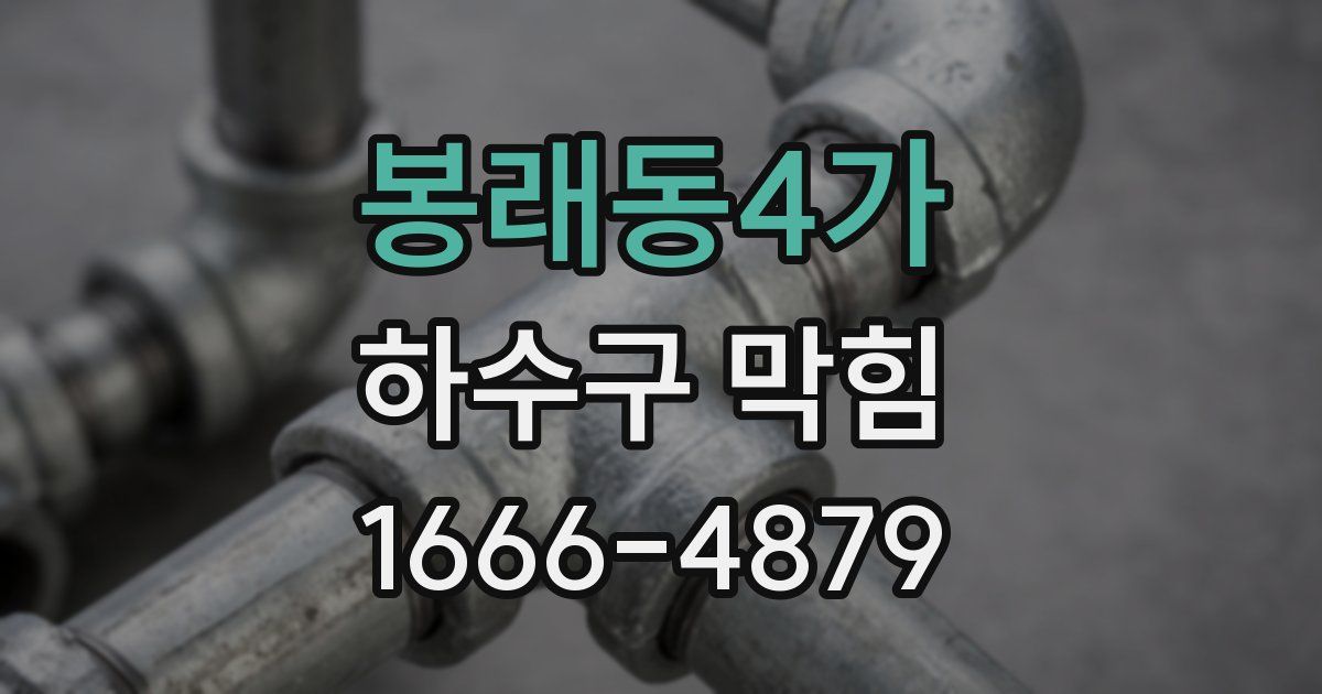 봉래동4가 하수구 막힘