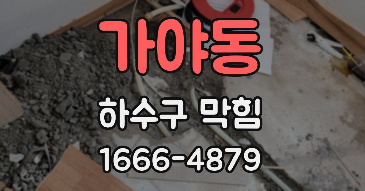 가야동 하수구 막힘