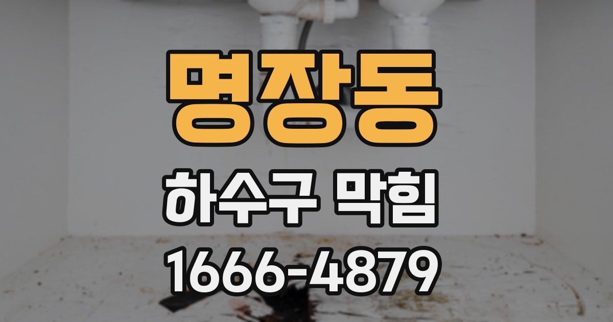 명장동 하수구 막힘