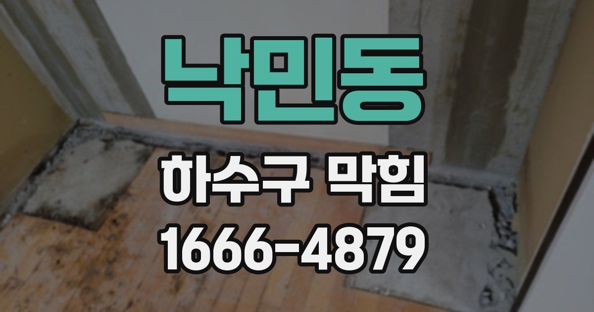 낙민동 하수구 막힘