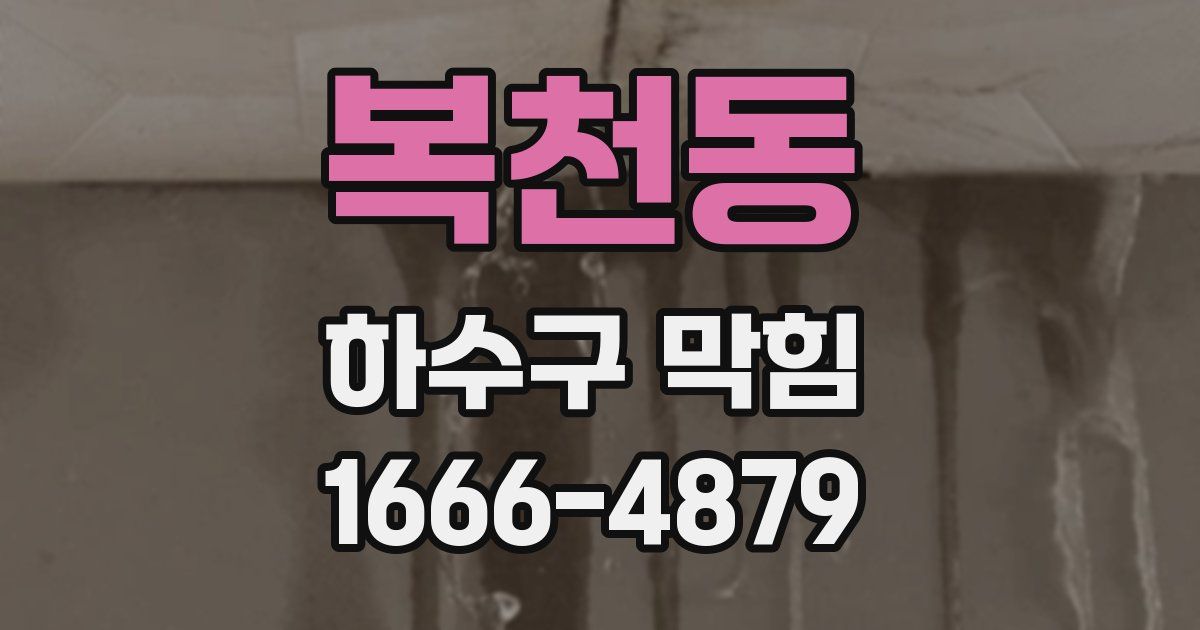 복천동 하수구 막힘