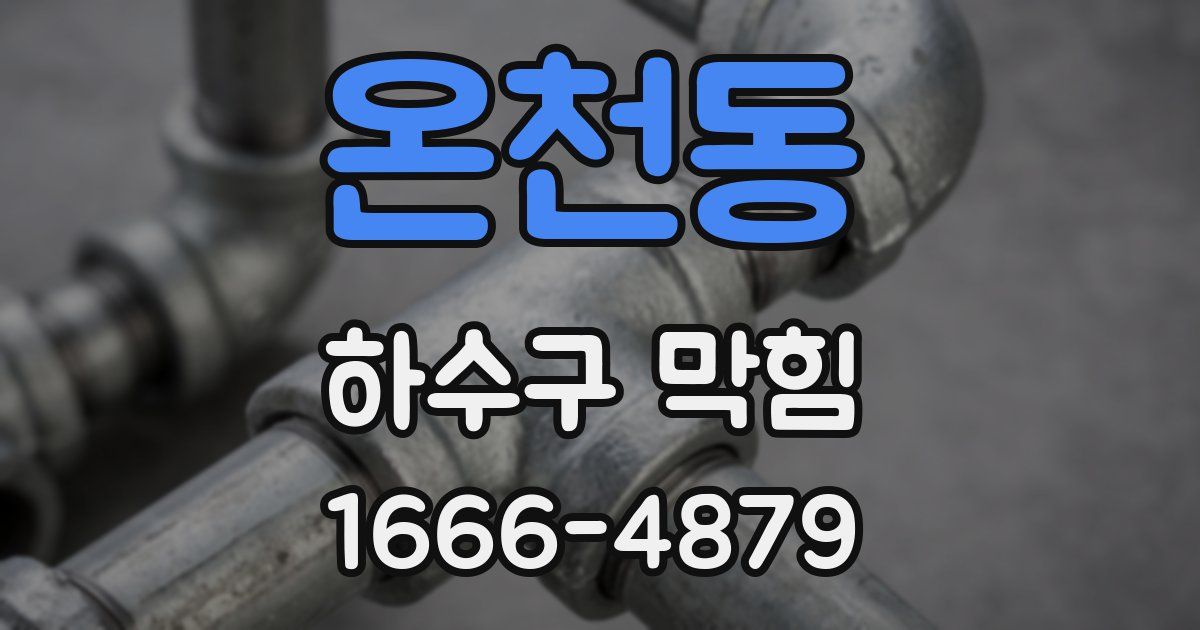 온천동 하수구 막힘
