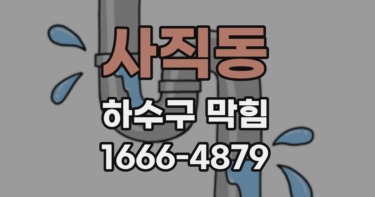 사직동 하수구 막힘