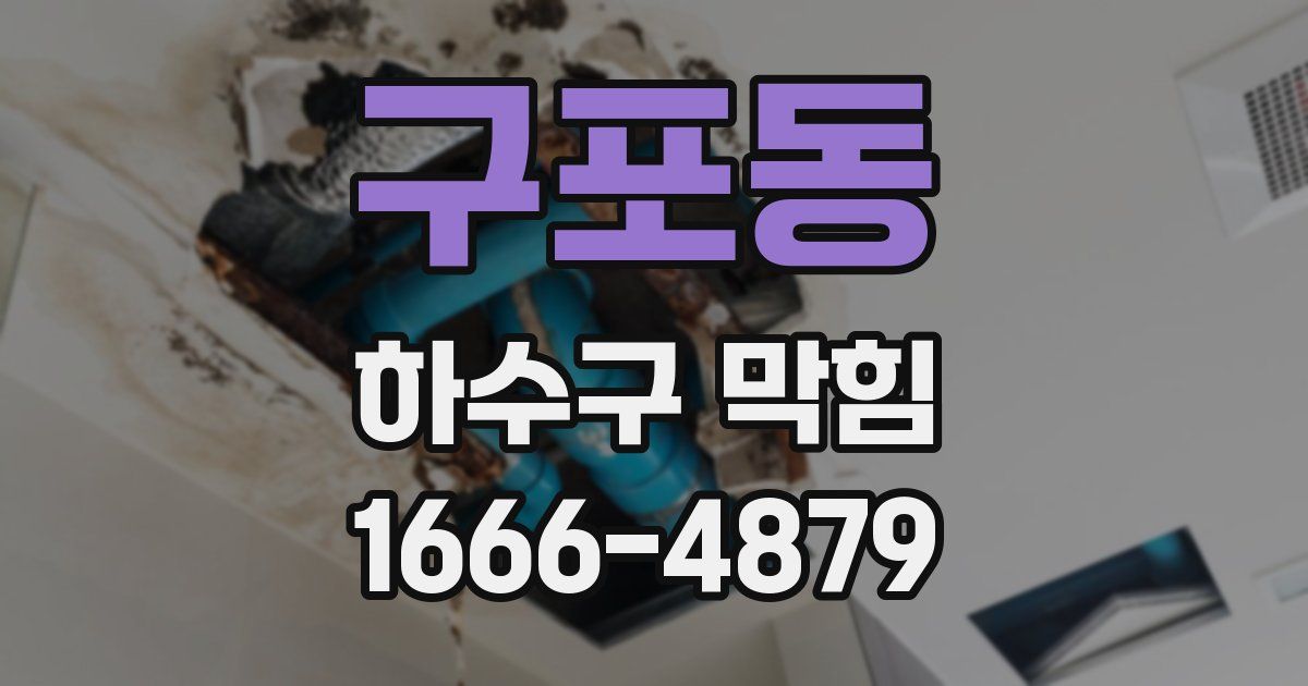 구포동 하수구 막힘