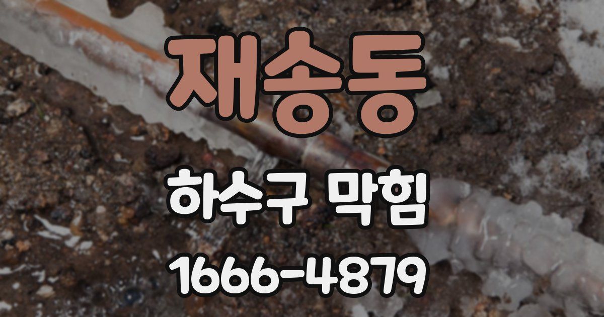 재송동 하수구 막힘