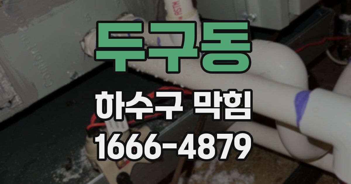 두구동 하수구 막힘