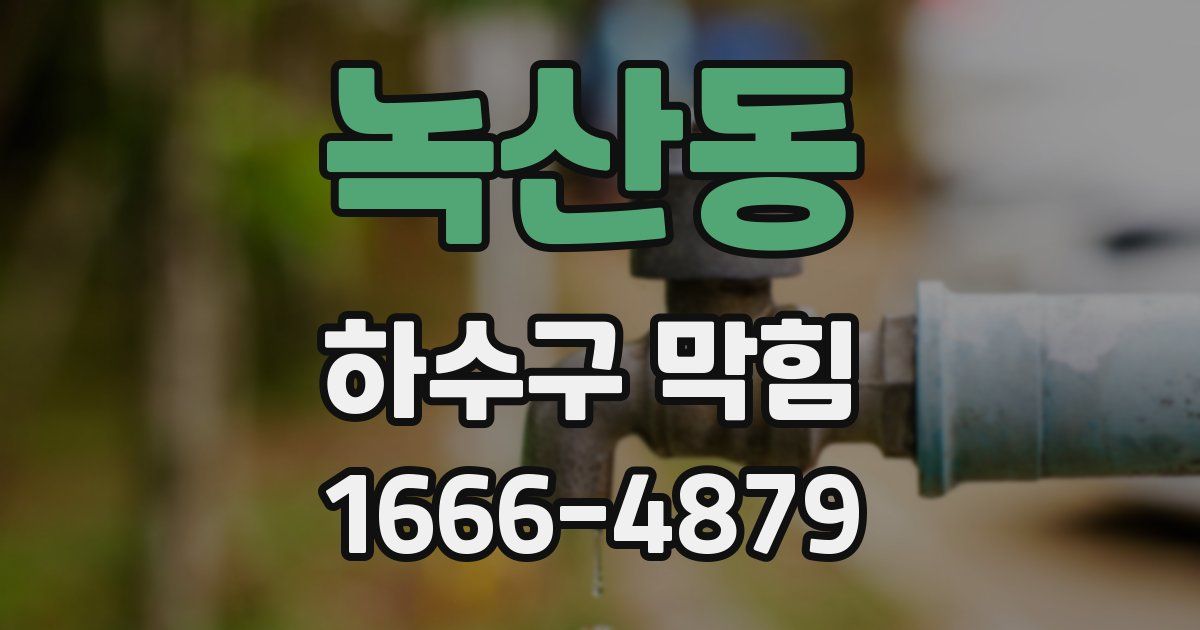 녹산동 하수구 막힘