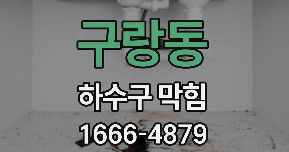구랑동 하수구 막힘