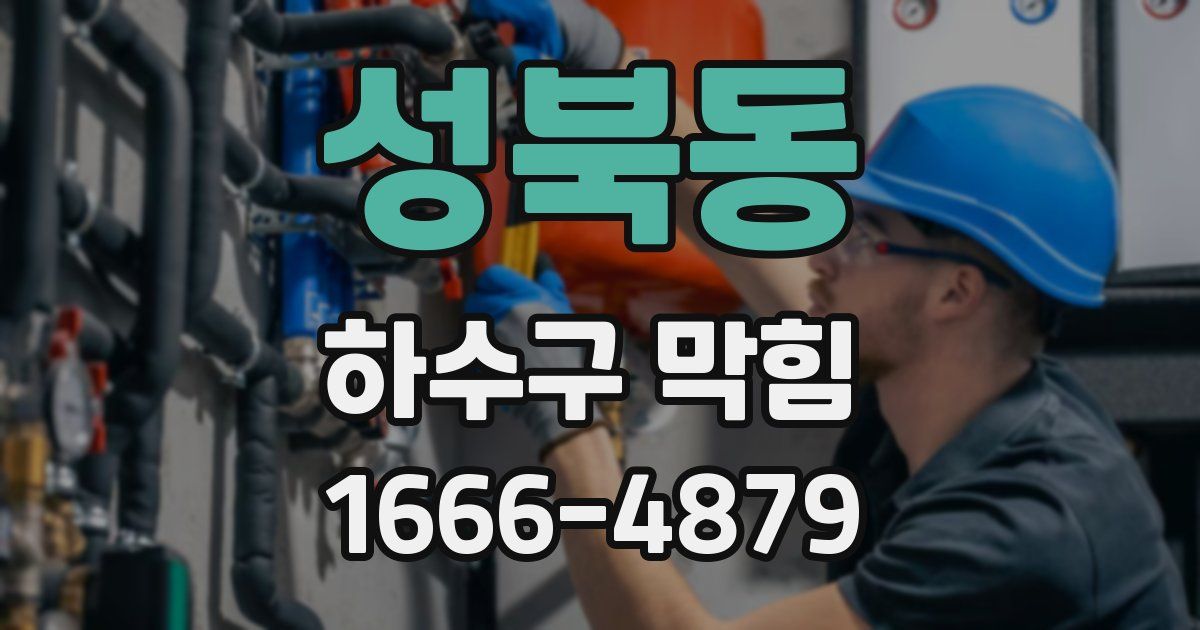성북동 하수구 막힘