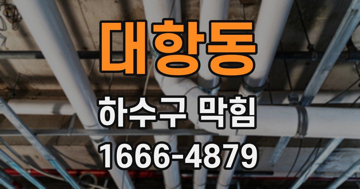 대항동 하수구 막힘
