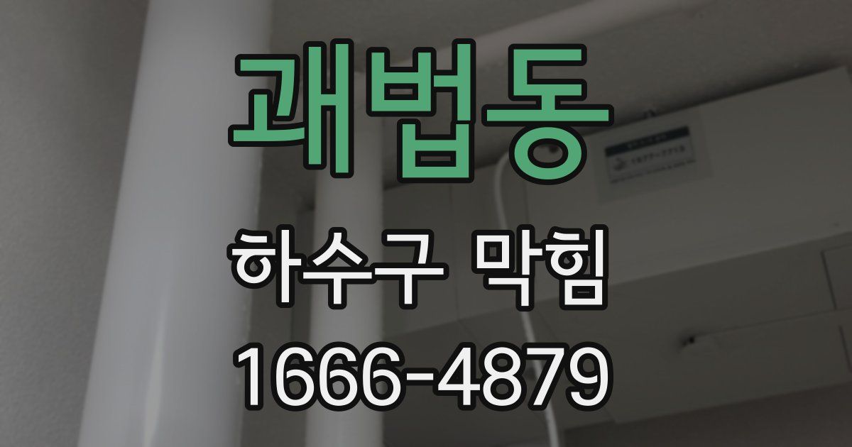 괘법동 하수구 막힘