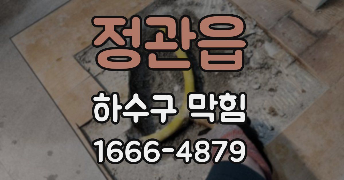 정관읍 하수구 막힘