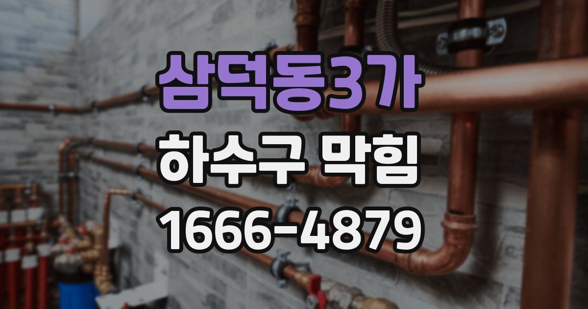 삼덕동3가 하수구 막힘