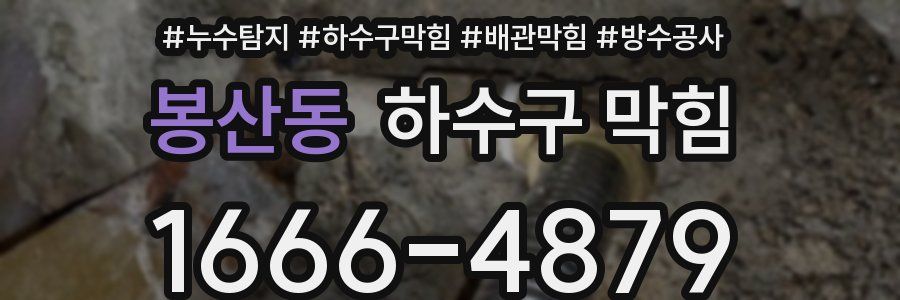 봉산동 하수구 막힘