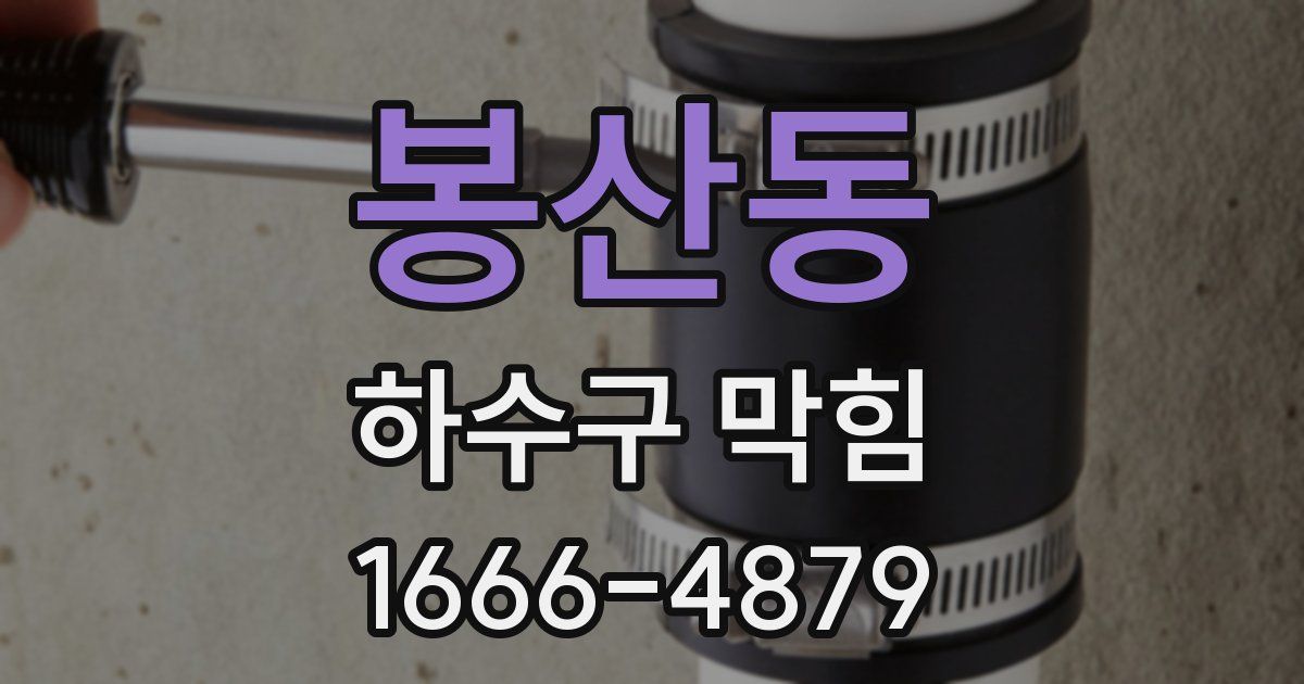 봉산동 하수구 막힘
