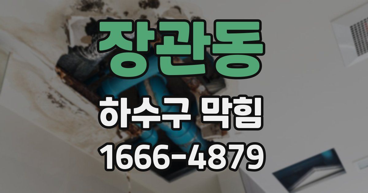 장관동 하수구 막힘