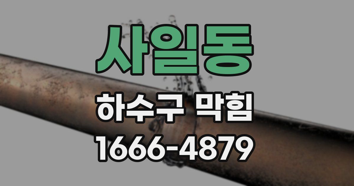 사일동 하수구 막힘