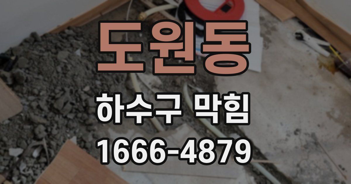 도원동 하수구 막힘