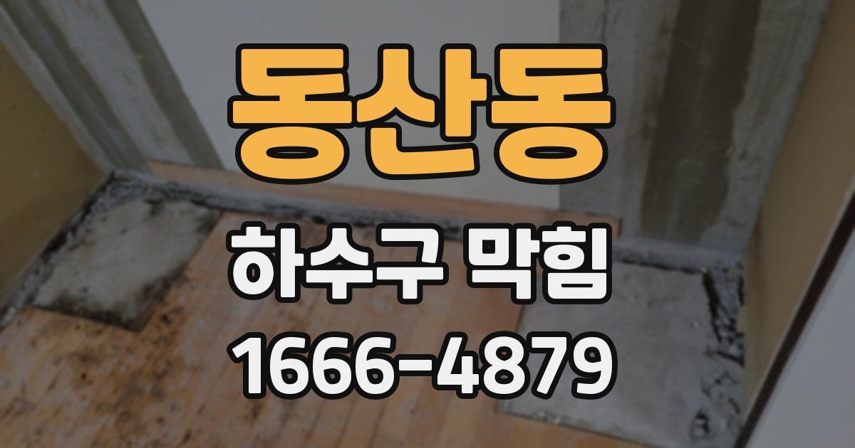 동산동 하수구 막힘