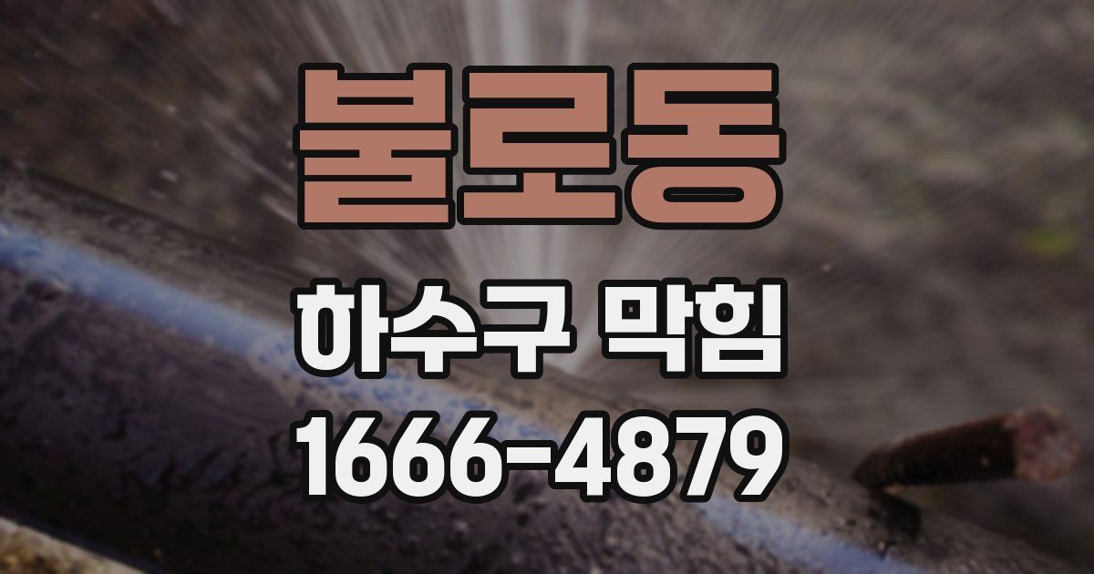 불로동 하수구 막힘