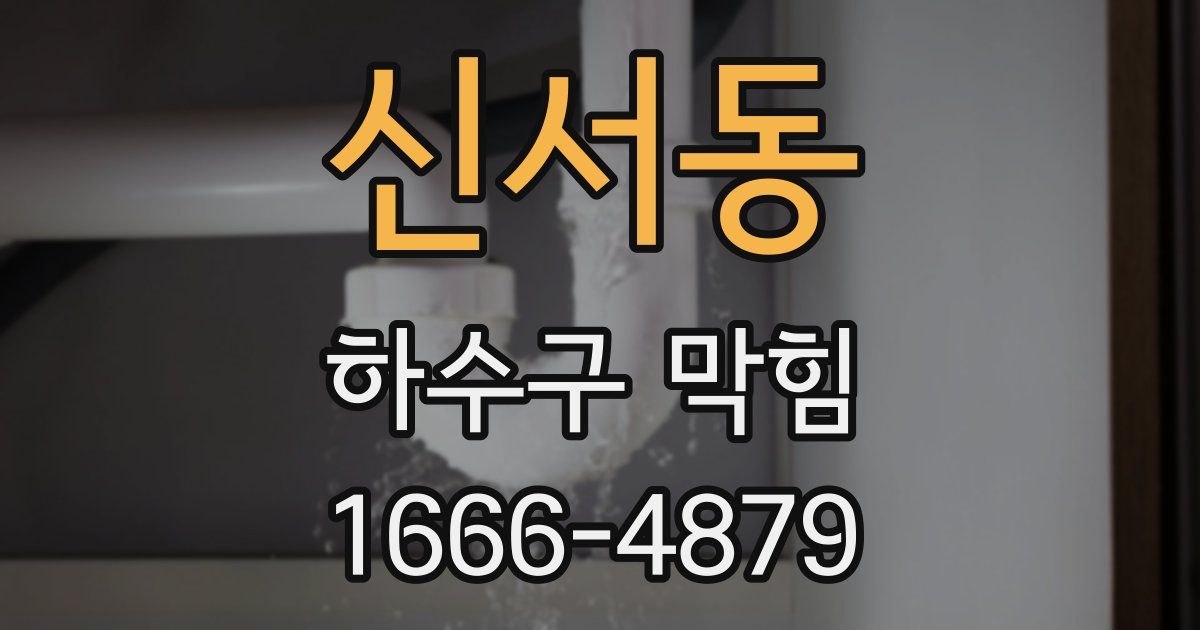 신서동 하수구 막힘