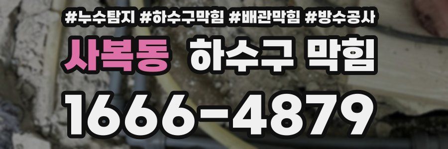 사복동 하수구 막힘