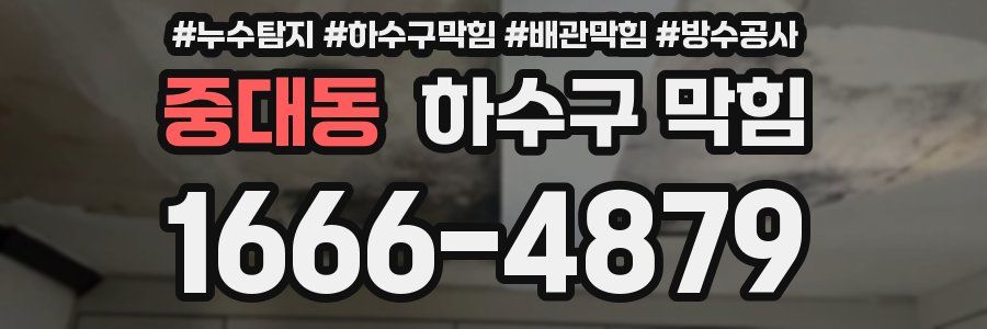 중대동 하수구 막힘