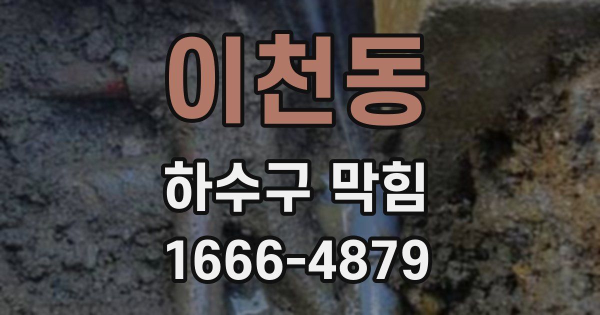 이천동 하수구 막힘