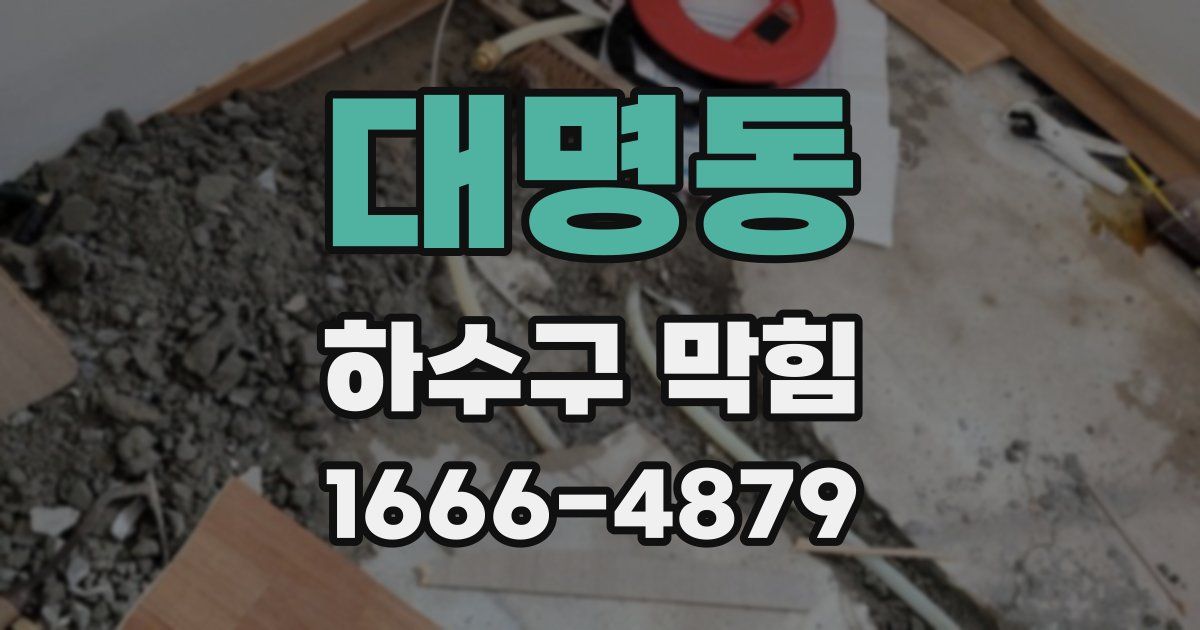 대명동 하수구 막힘