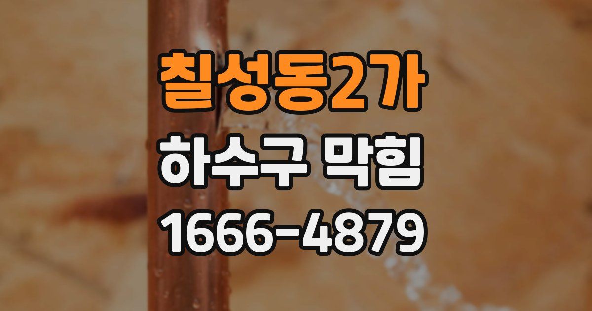 칠성동2가 하수구 막힘
