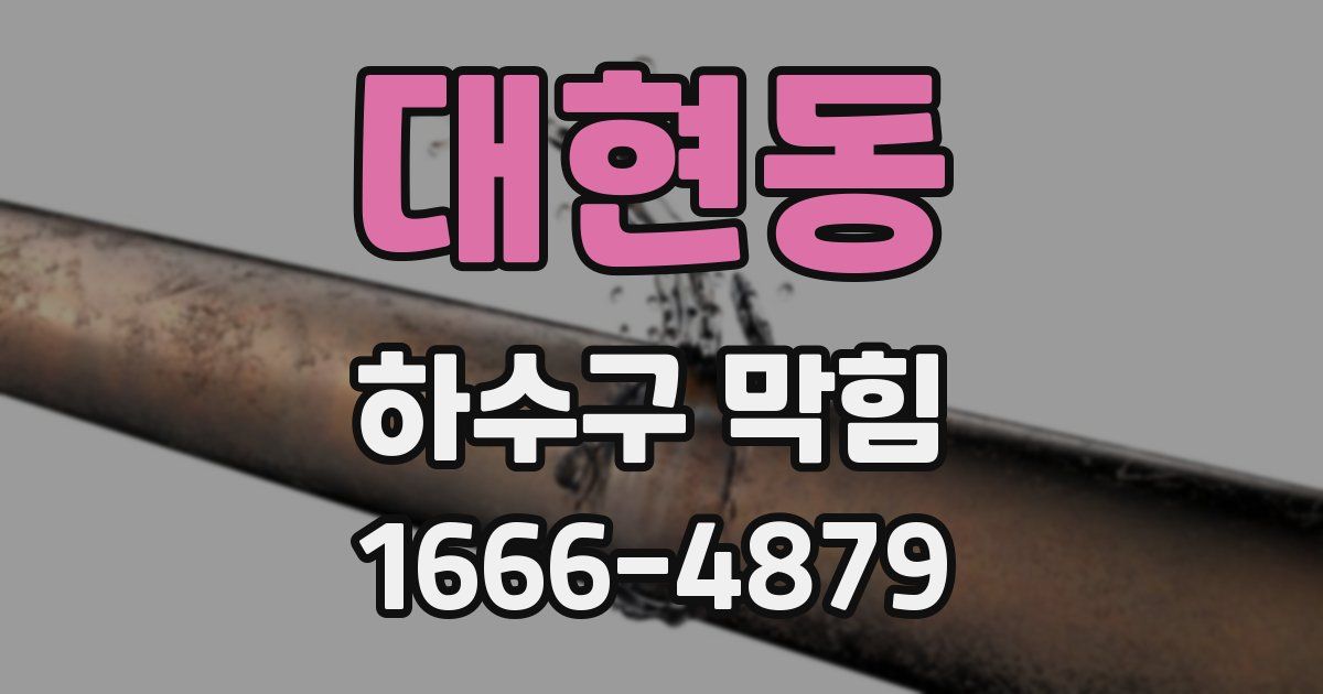 대현동 하수구 막힘