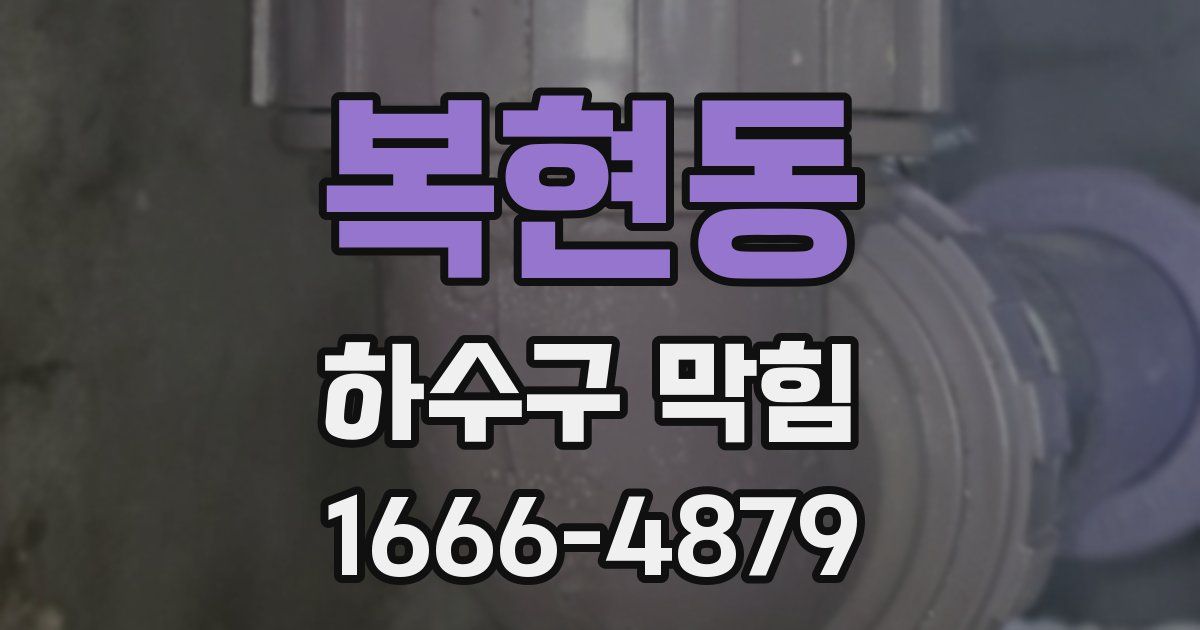 복현동 하수구 막힘