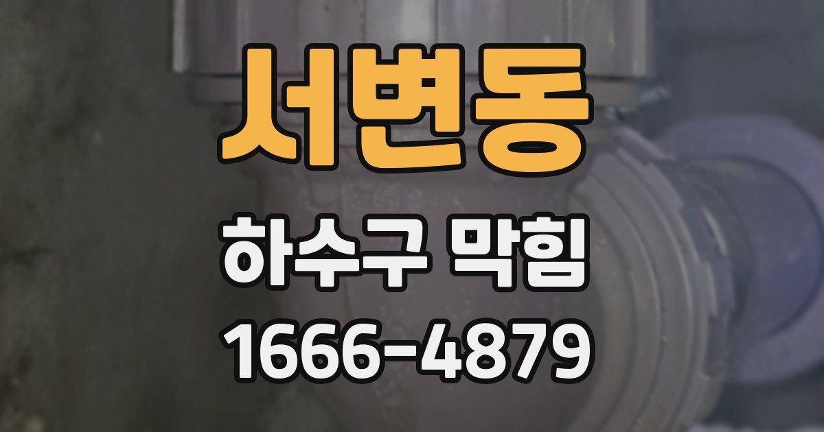 서변동 하수구 막힘
