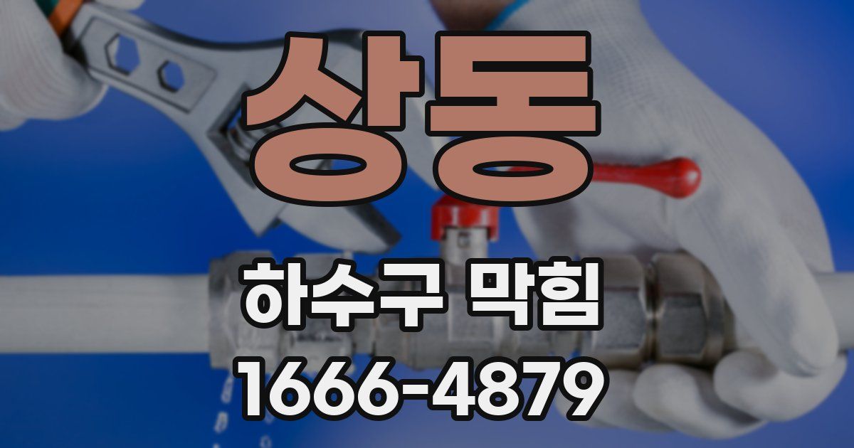 상동 하수구 막힘