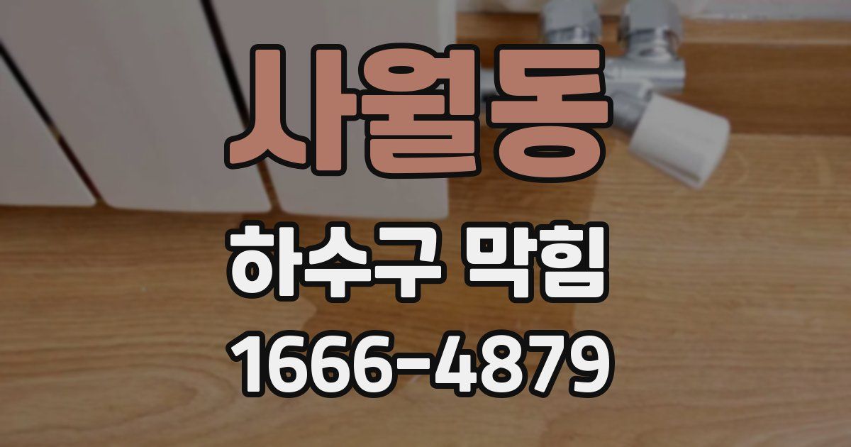 사월동 하수구 막힘