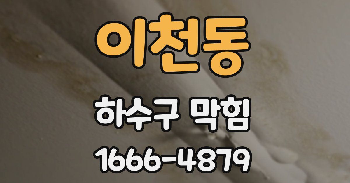 이천동 하수구 막힘