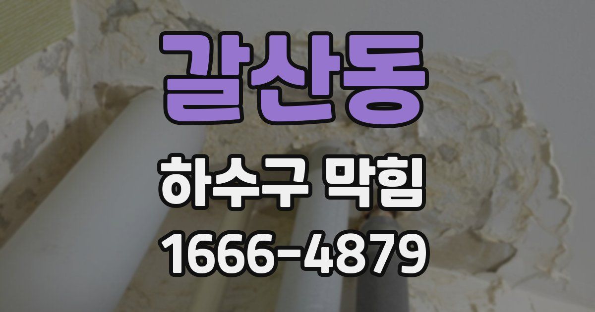 갈산동 하수구 막힘