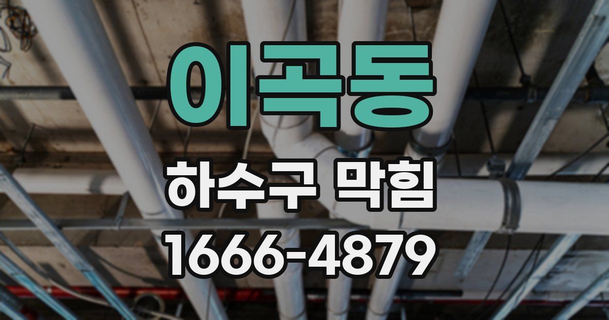 이곡동 하수구 막힘
