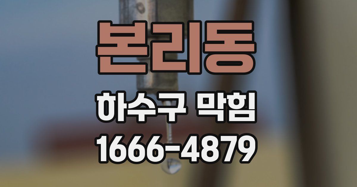 본리동 하수구 막힘
